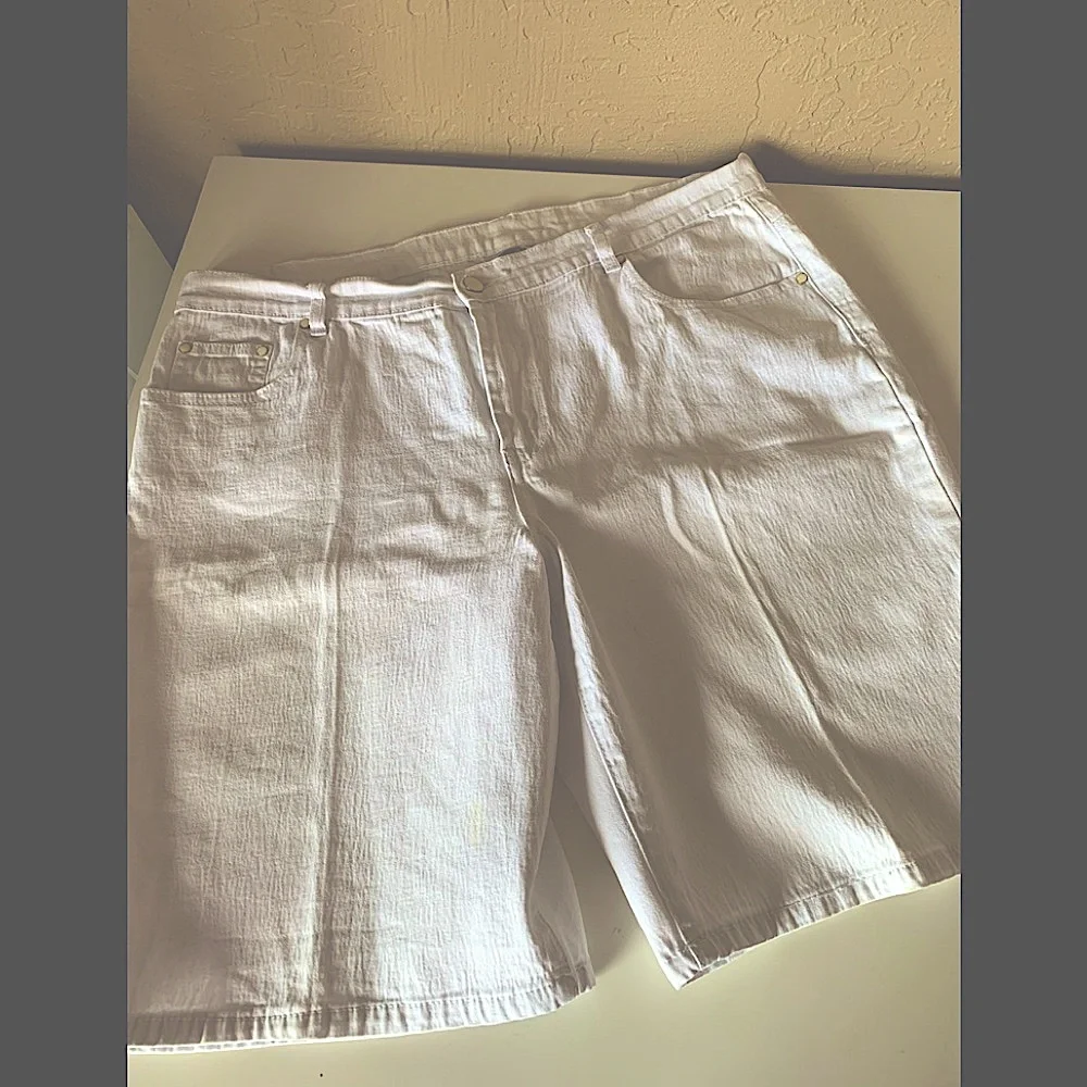DG2 Women’s Plus Size White Jean Shorts